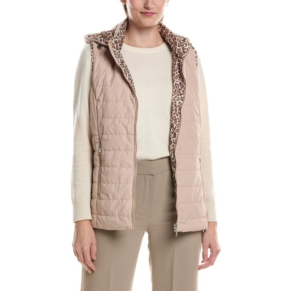 Picadilly Womens Animal Print Reversible Vest, Brown